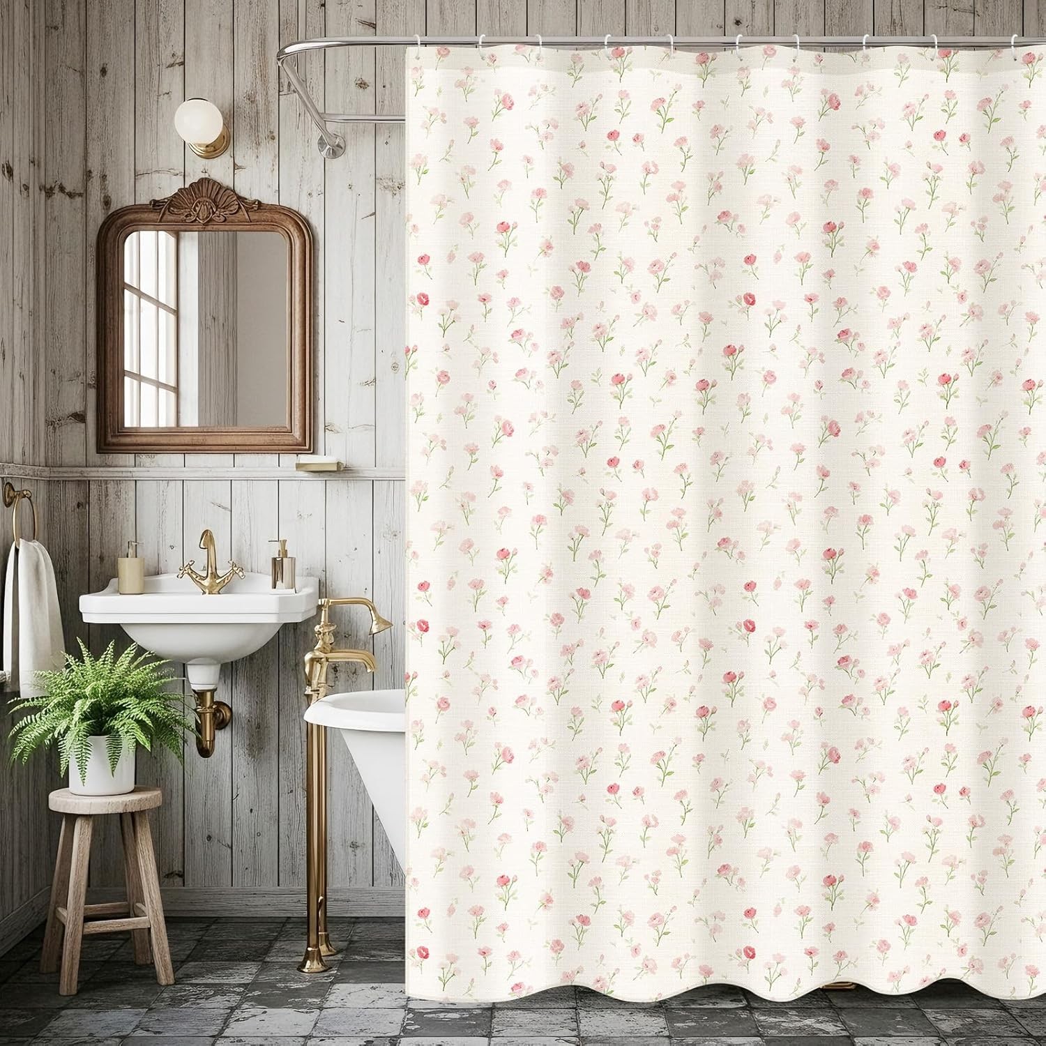 Custom Printed Bath Curtain — custom printed polyester bath curtain detail view