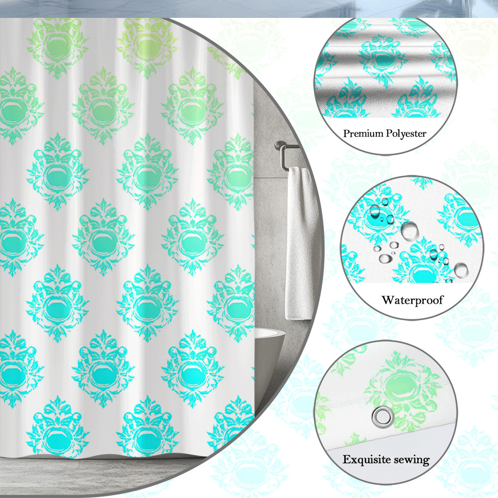 Custom Printed Bath Curtain — custom printed polyester bath curtain detail view