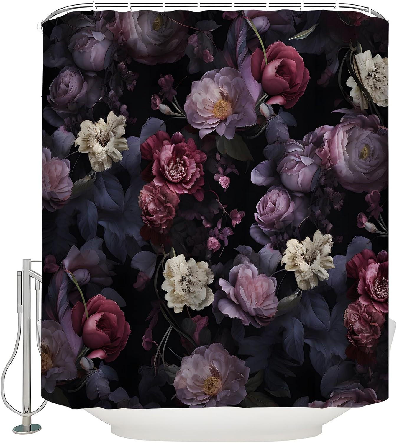 Custom Printed Bath Curtain — custom printed polyester bath curtain detail view