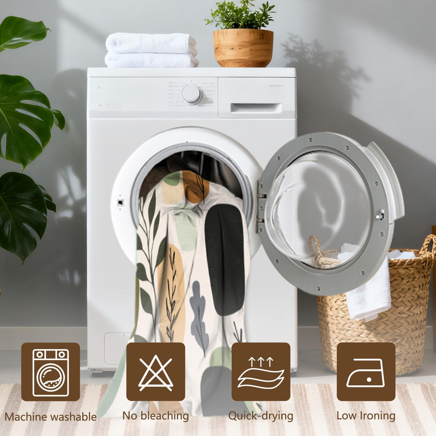 Custom Printed Bath Curtain — custom printed polyester bath curtain detail view