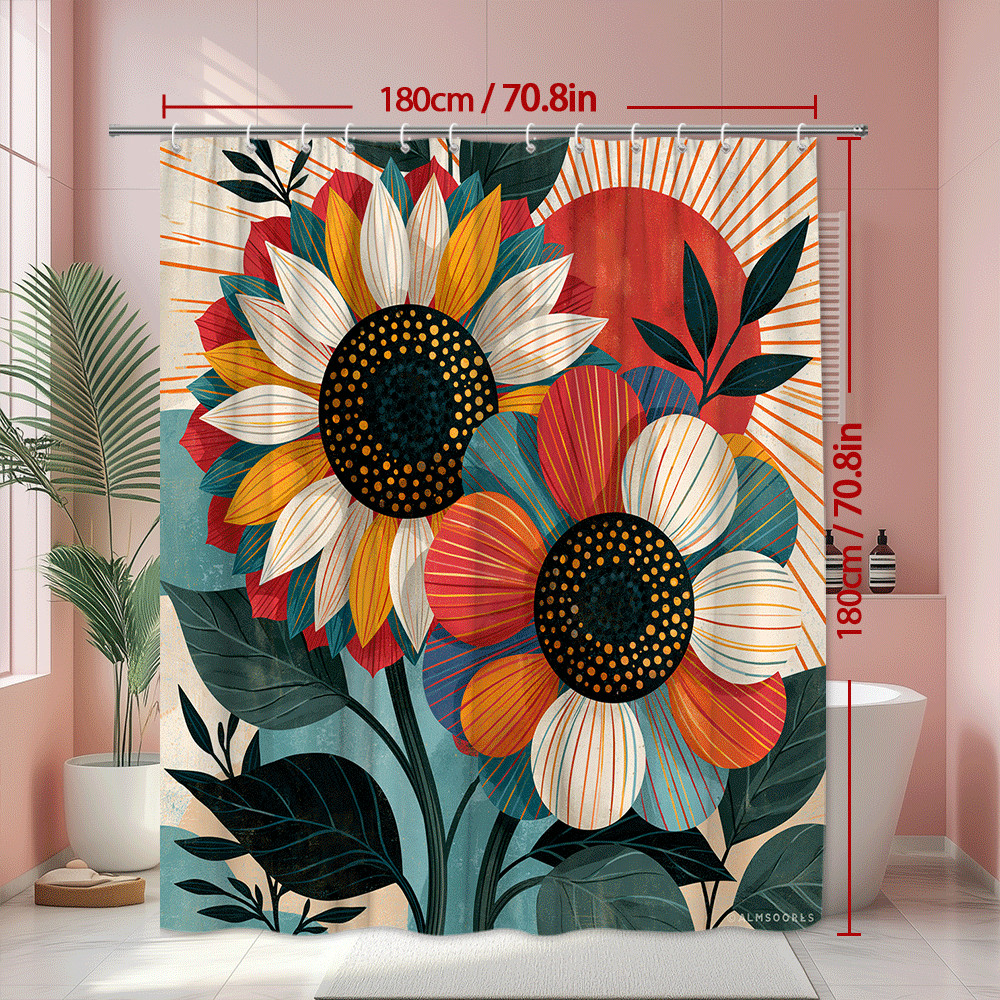 Custom Printed Bath Curtain — custom printed polyester bath curtain detail view