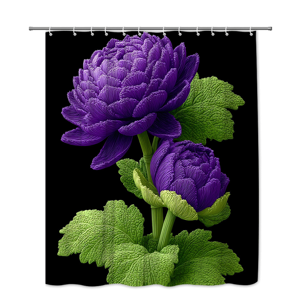 Custom Printed Bath Curtain — custom printed polyester bath curtain detail view