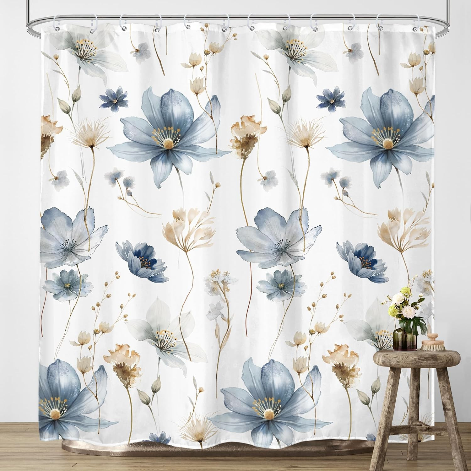 Custom Printed Bath Curtain — custom printed polyester bath curtain detail view