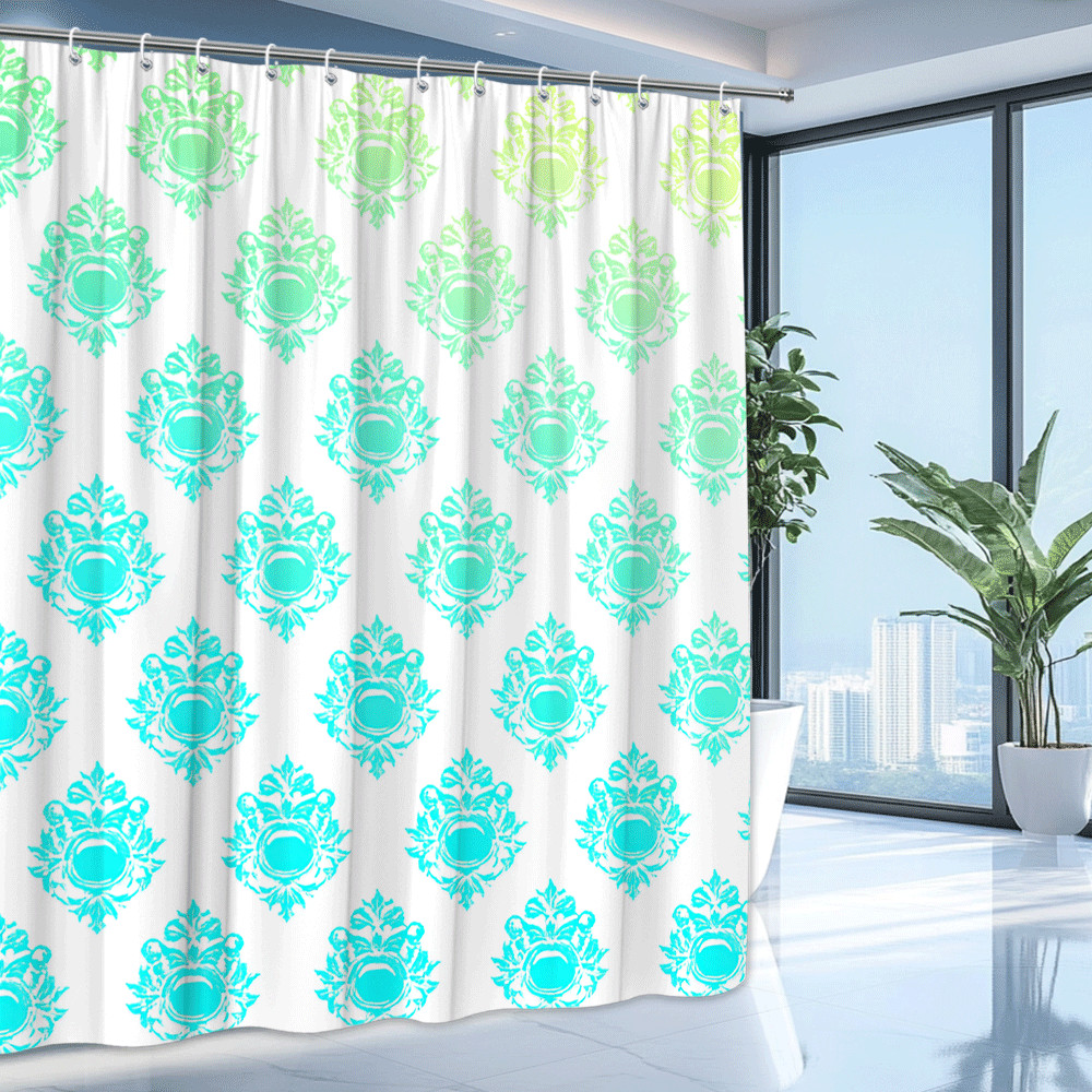 Custom Printed Bath Curtain — custom printed polyester bath curtain detail view