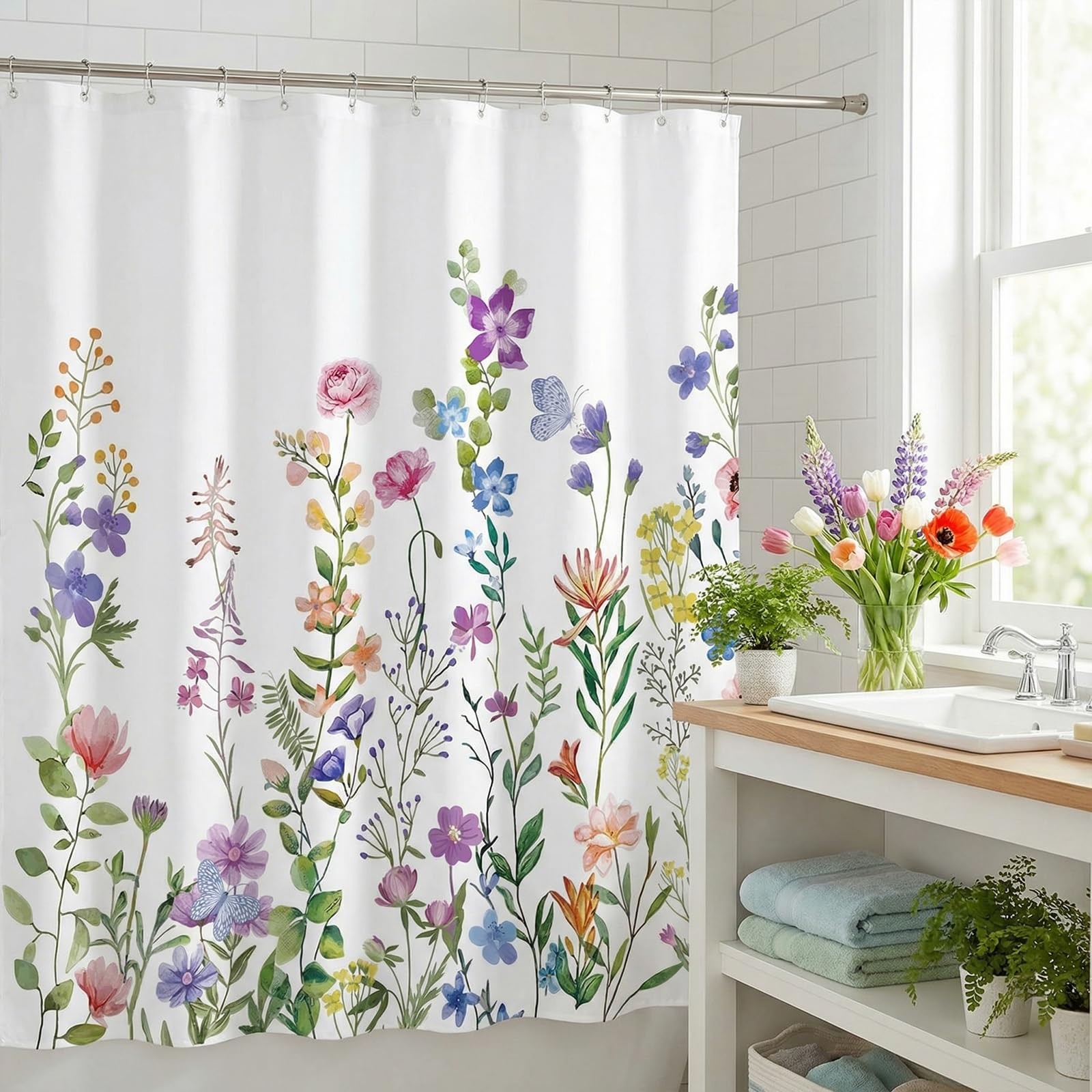 Custom Printed Bath Curtain — custom printed polyester bath curtain