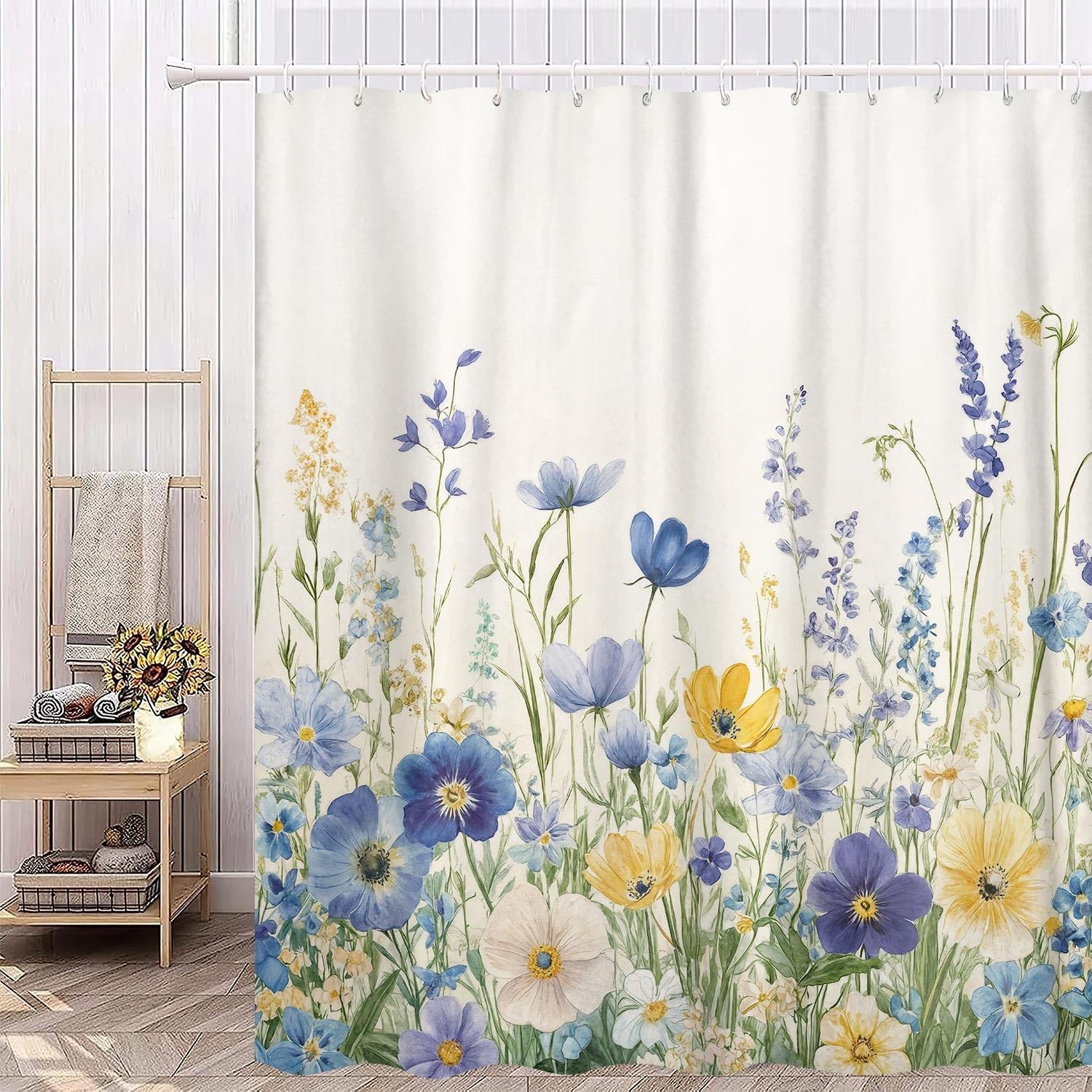 Custom Printed Bath Curtain — custom printed polyester bath curtain detail view