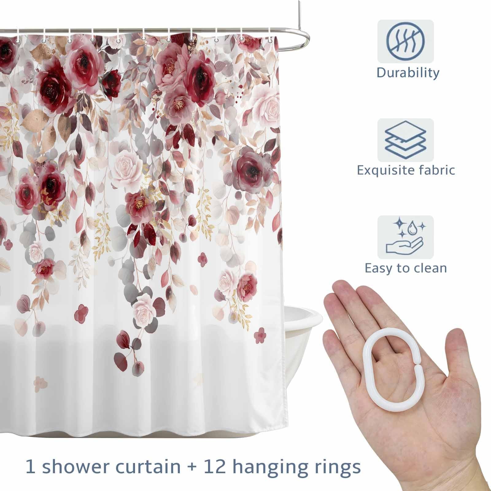 Custom Printed Bath Curtain — custom printed polyester bath curtain detail view