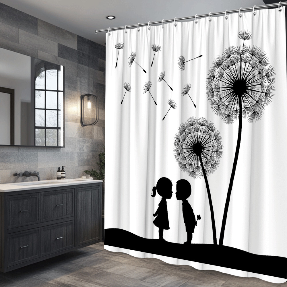 Custom Printed Bath Curtain — custom printed polyester bath curtain
