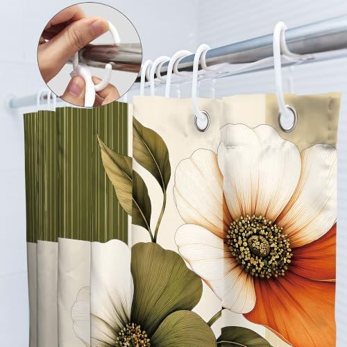 Custom Printed Bath Curtain — custom printed polyester bath curtain detail view