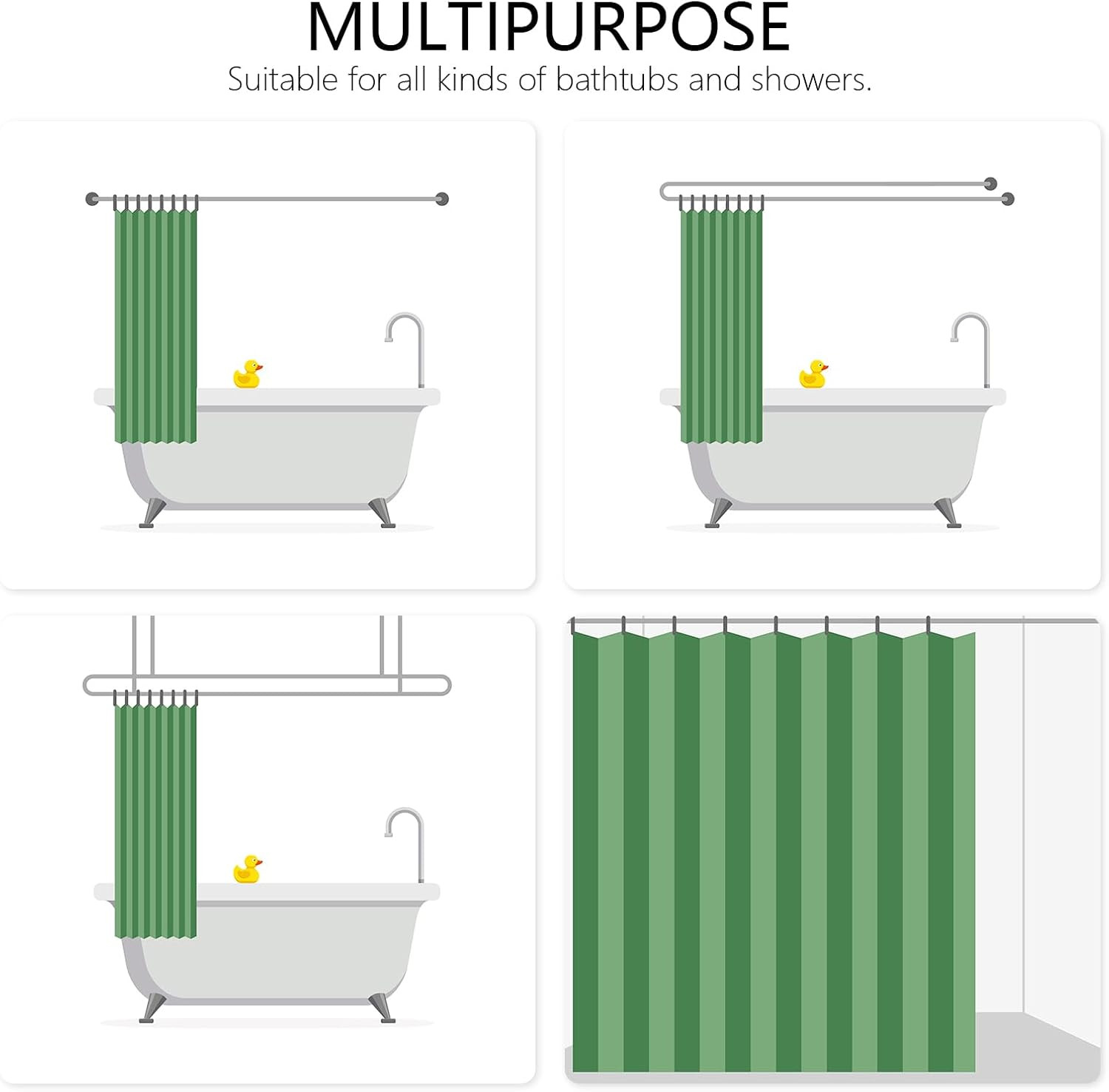 Custom Printed Bath Curtain — custom printed polyester bath curtain detail view
