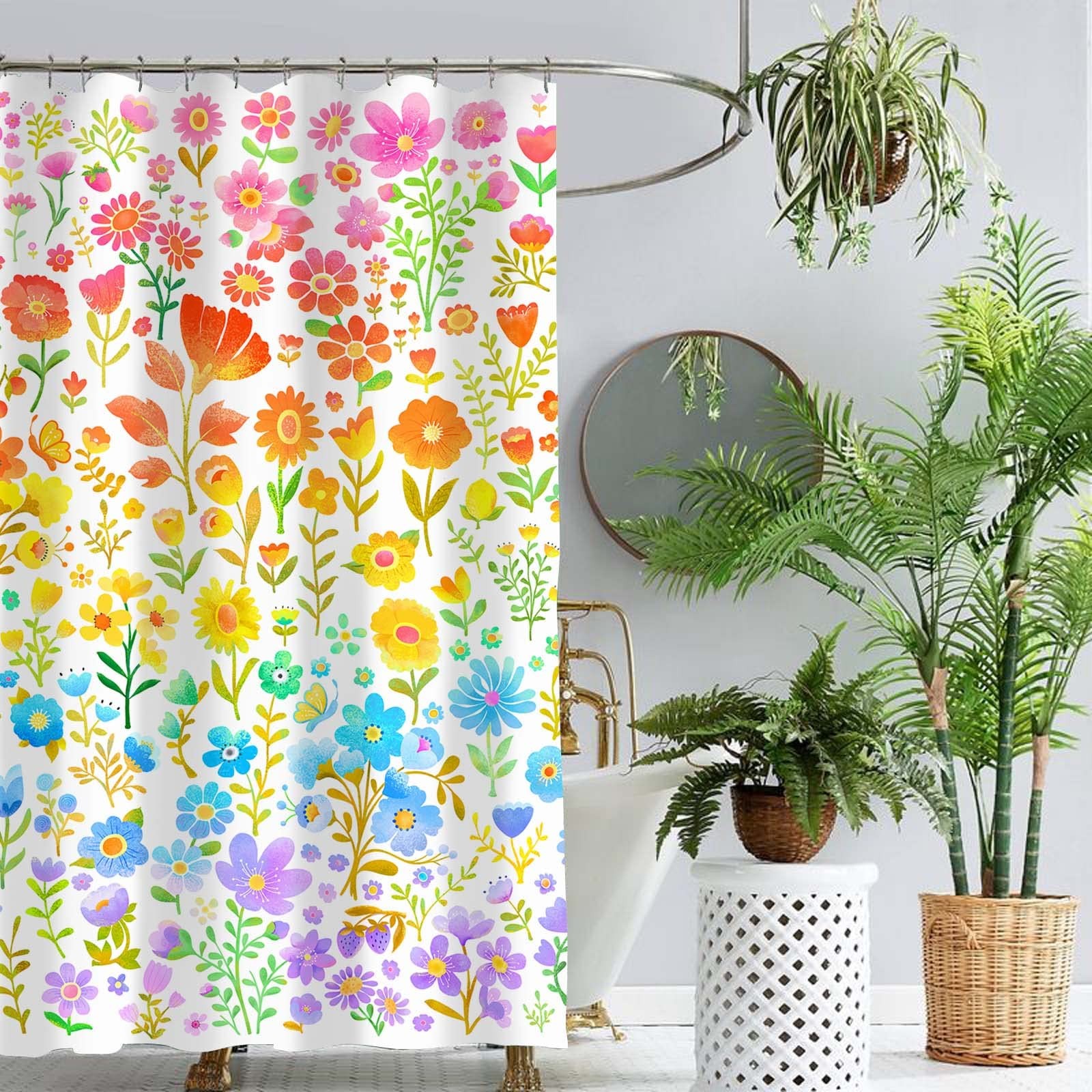 Custom Printed Bath Curtain — custom printed polyester bath curtain detail view
