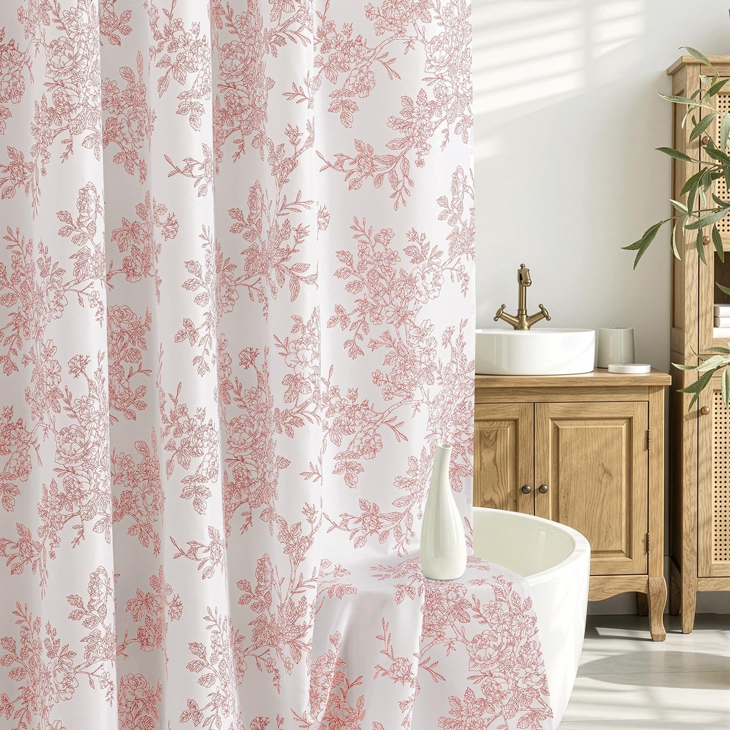 Custom Printed Bath Curtain — custom printed polyester bath curtain detail view
