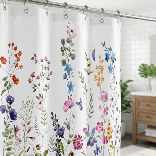 Custom Printed Bath Curtain — custom printed polyester bath curtain detail view