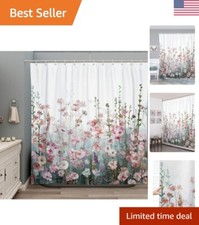 Vibrant Floral Shower Curtain: Rustproof, Quick-Drying, Effortlessly Enchanting — custom printed polyester bath curtain