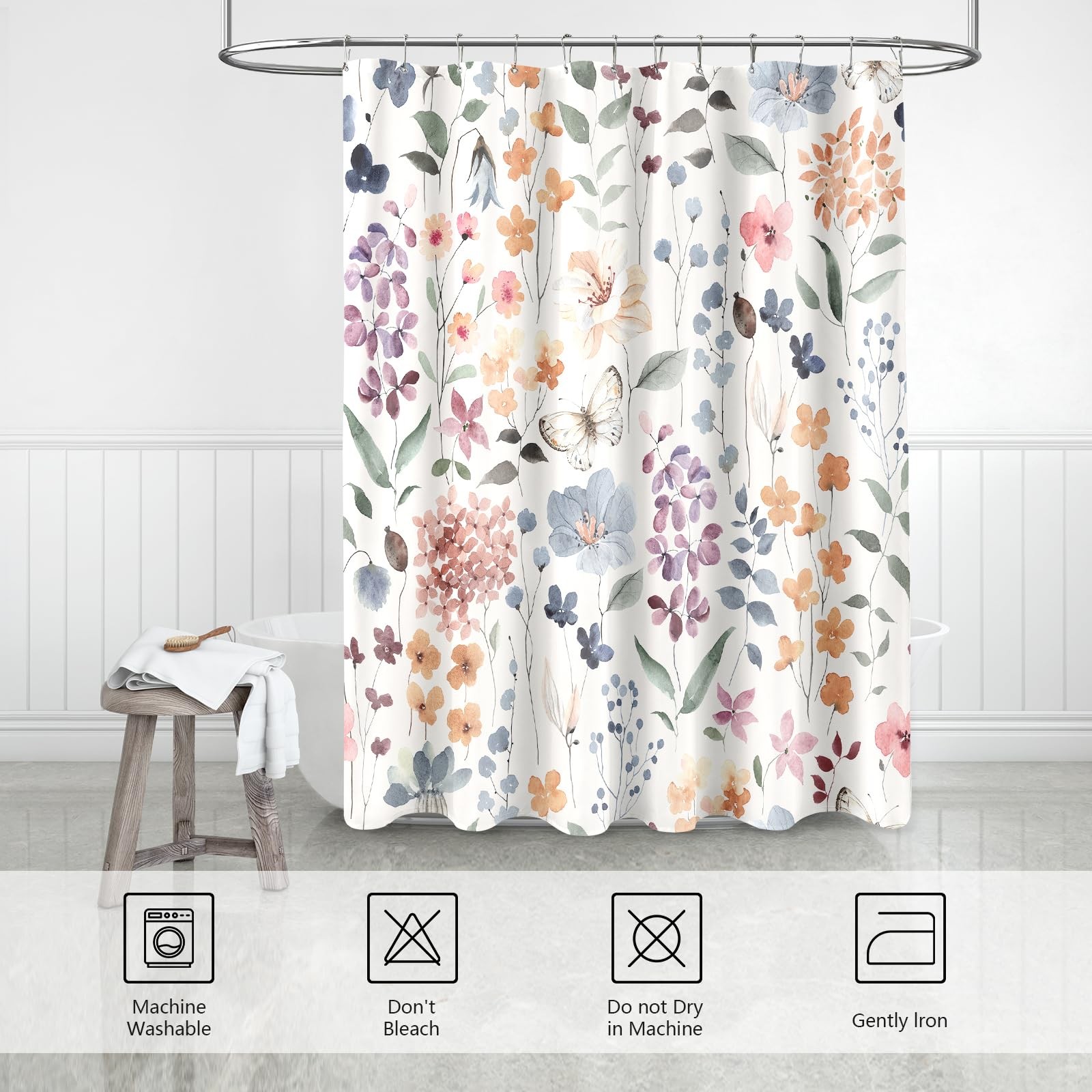 Custom Printed Bath Curtain — custom printed polyester bath curtain detail view