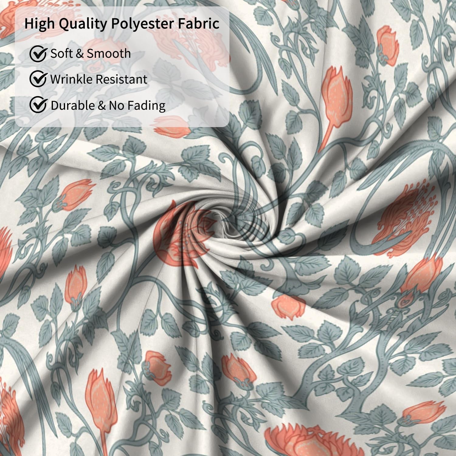 Custom Printed Bath Curtain — custom printed polyester bath curtain detail view
