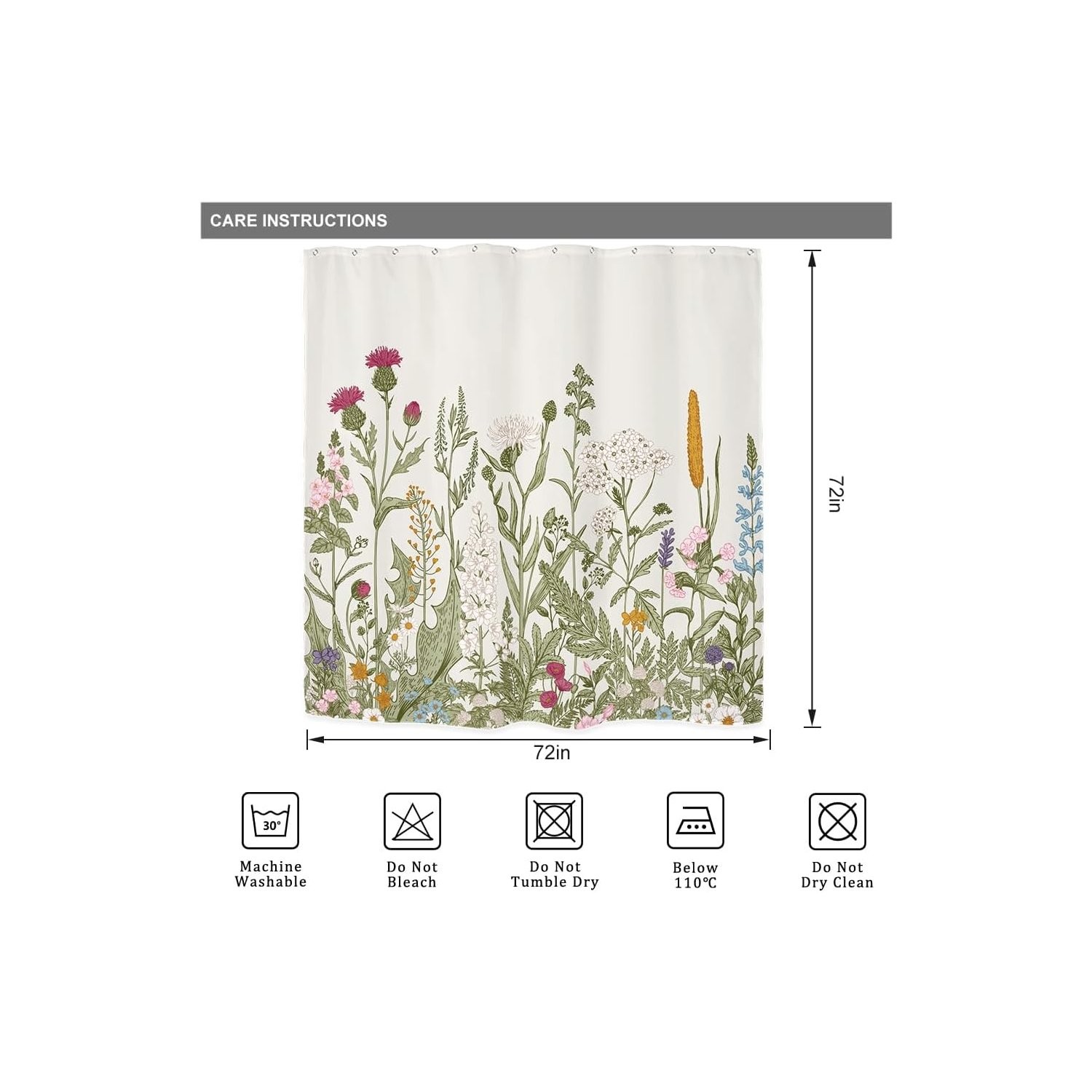 Custom Printed Bath Curtain — custom printed polyester bath curtain detail view
