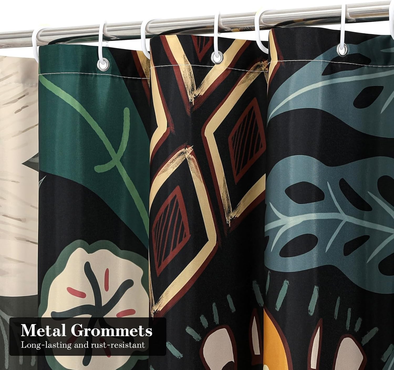 Custom Printed Bath Curtain — custom printed polyester bath curtain detail view