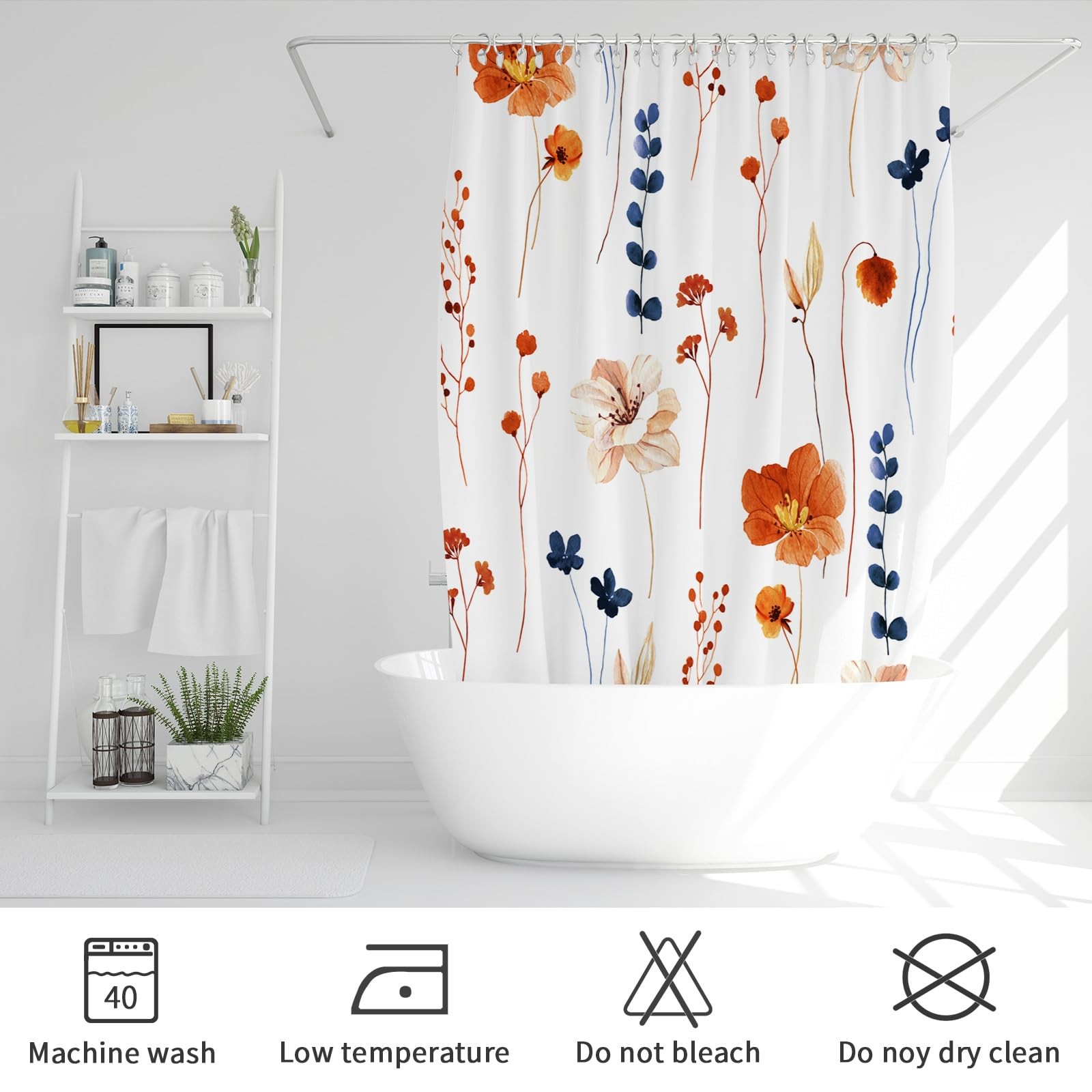 Custom Printed Bath Curtain — custom printed polyester bath curtain detail view
