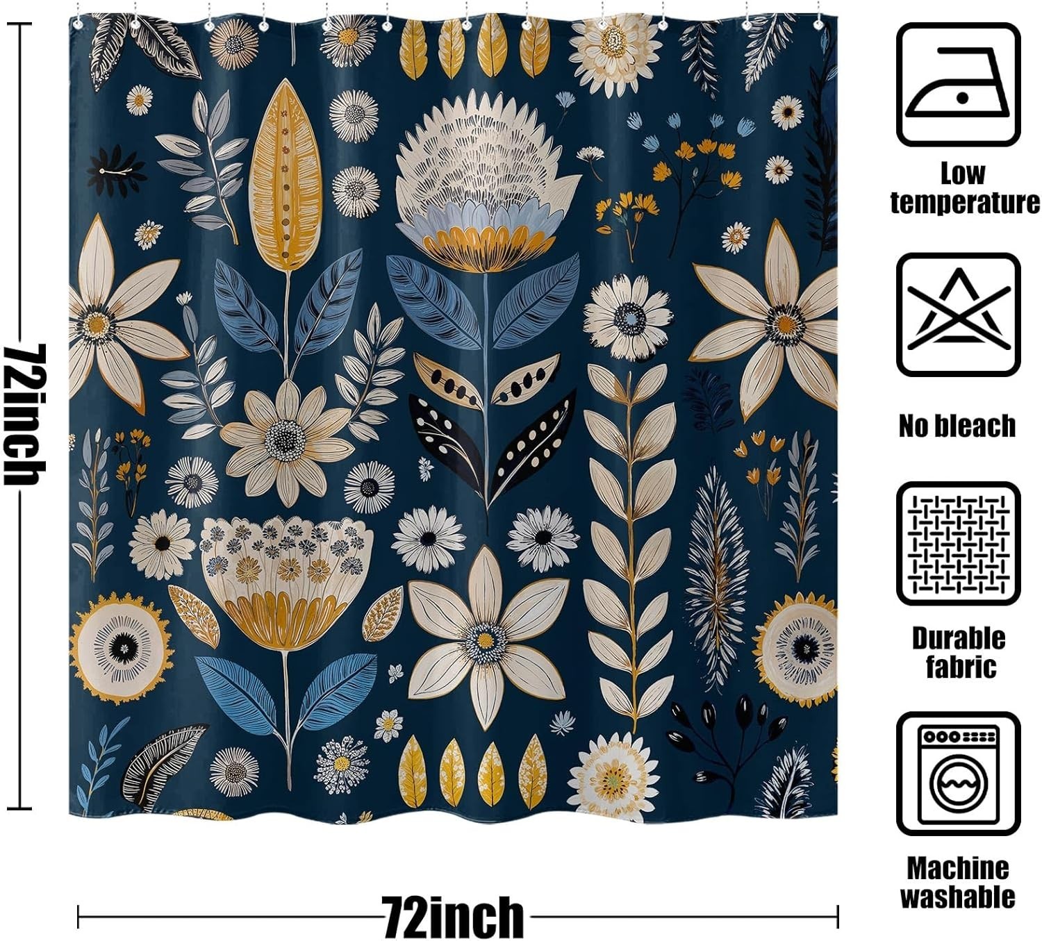 Custom Printed Bath Curtain — custom printed polyester bath curtain detail view