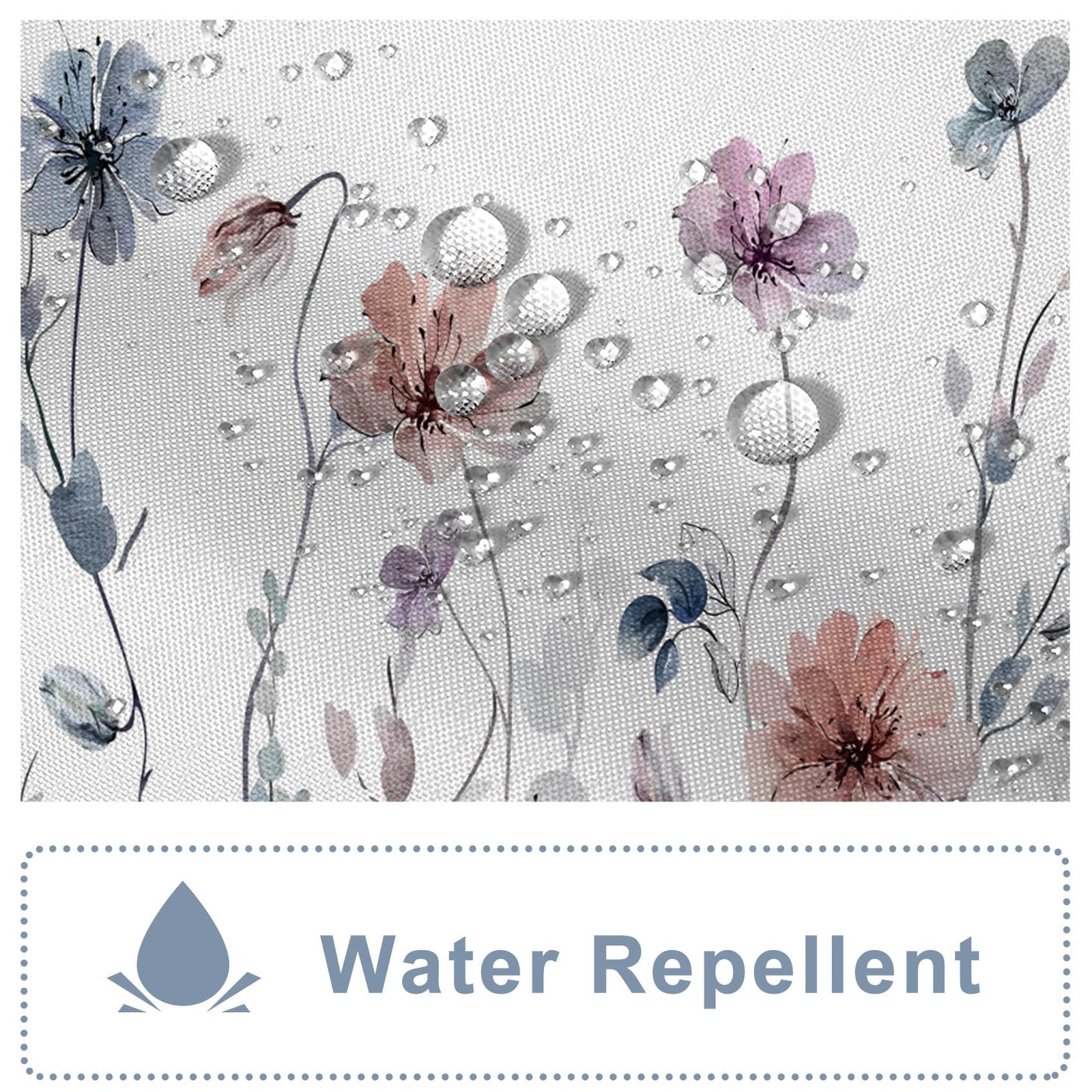 Custom Printed Bath Curtain — custom printed polyester bath curtain detail view