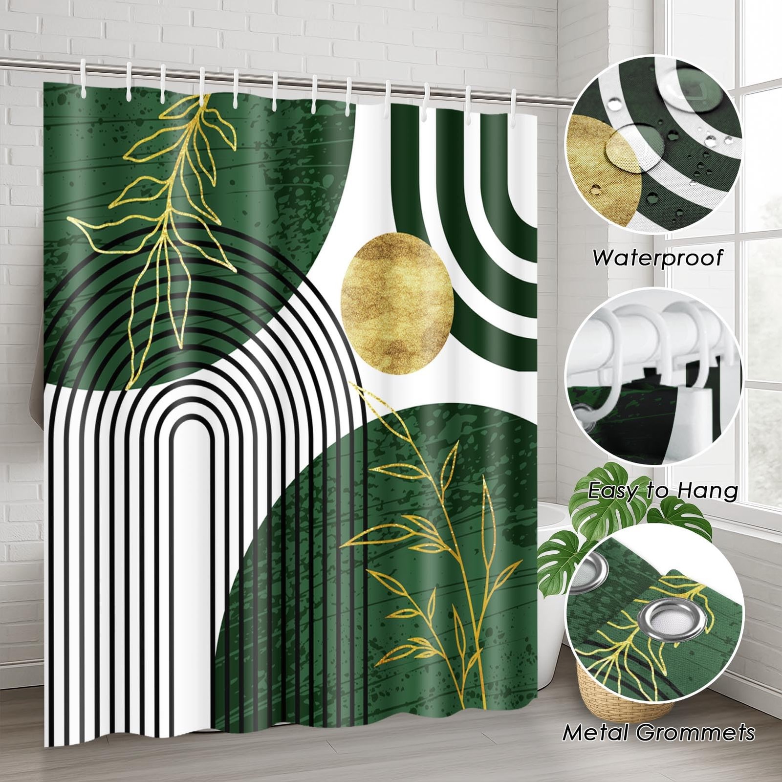 Custom Printed Bath Curtain — custom printed polyester bath curtain detail view