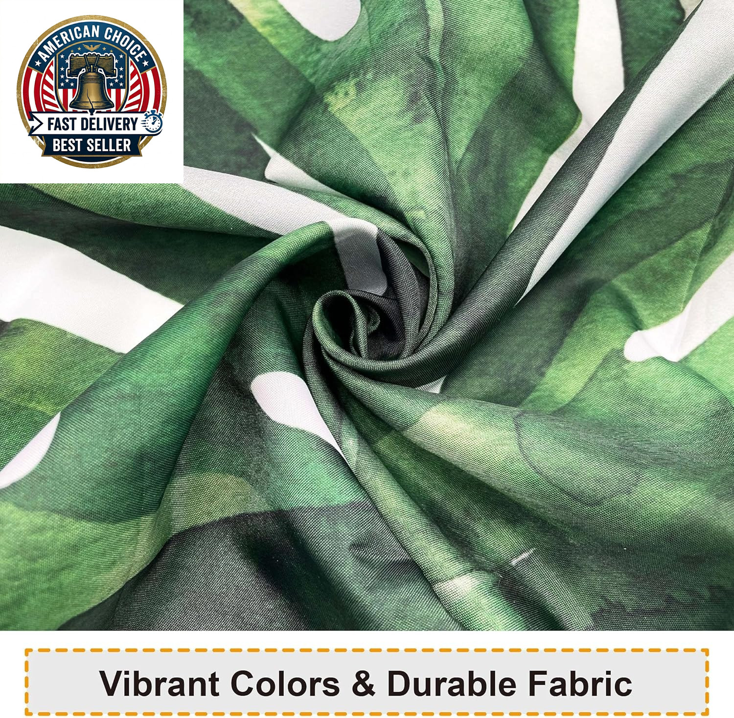 Custom Printed Bath Curtain — custom printed polyester bath curtain detail view