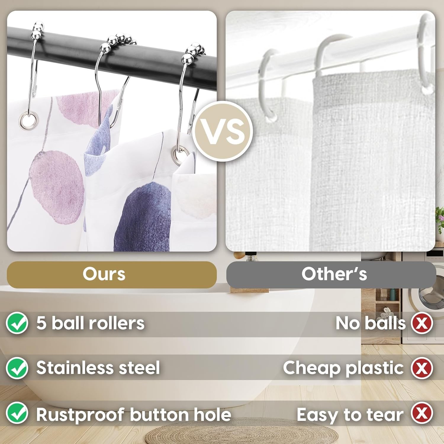 Custom Printed Bath Curtain — custom printed polyester bath curtain detail view