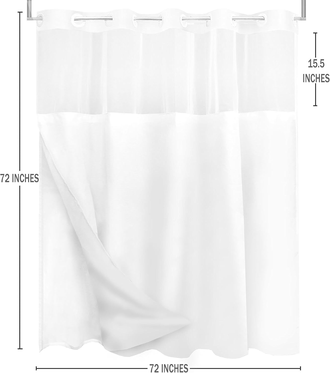 Custom Printed Bath Curtain — custom printed polyester bath curtain detail view