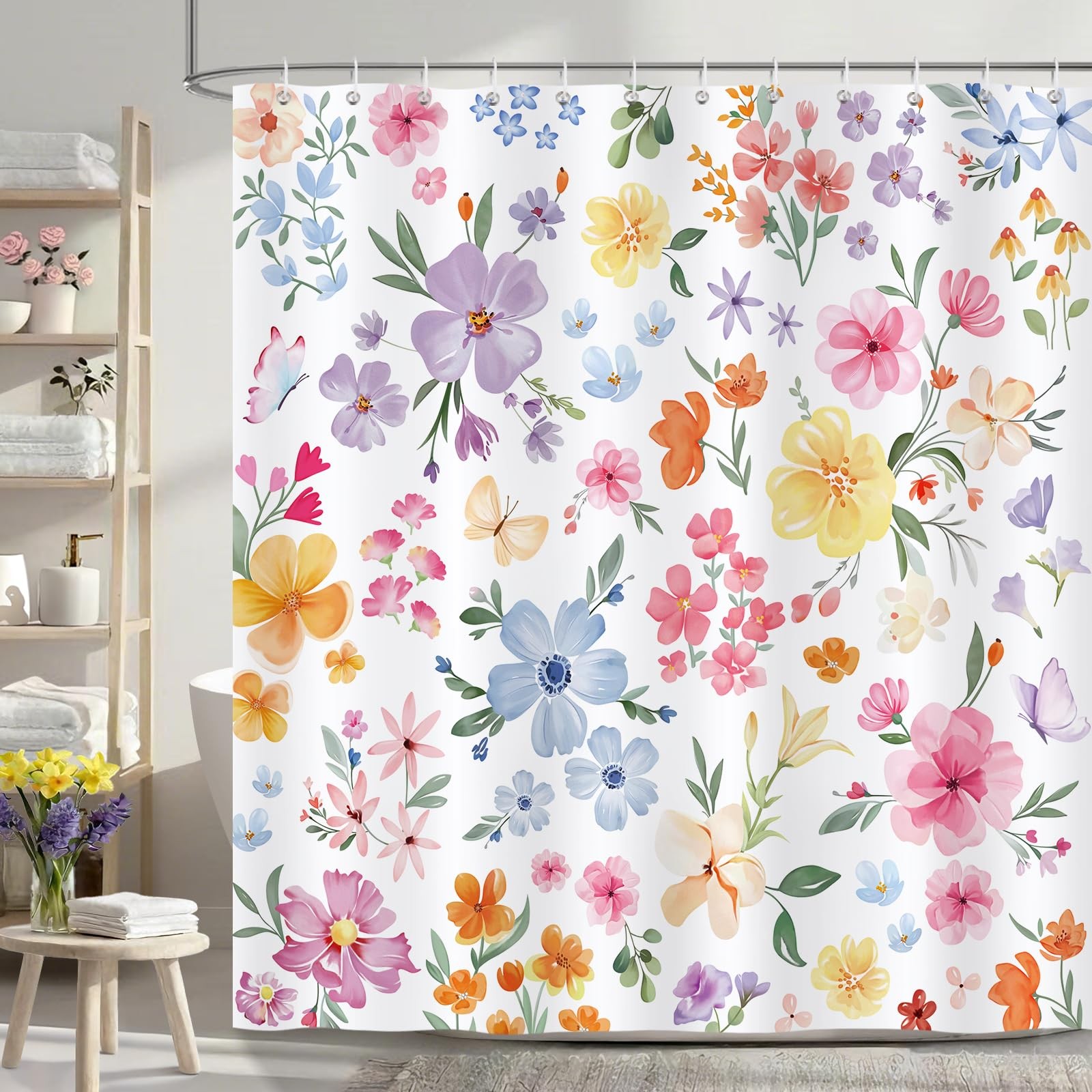 Custom Printed Bath Curtain — custom printed polyester bath curtain detail view