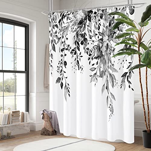 Custom Printed Bath Curtain — custom printed polyester bath curtain detail view