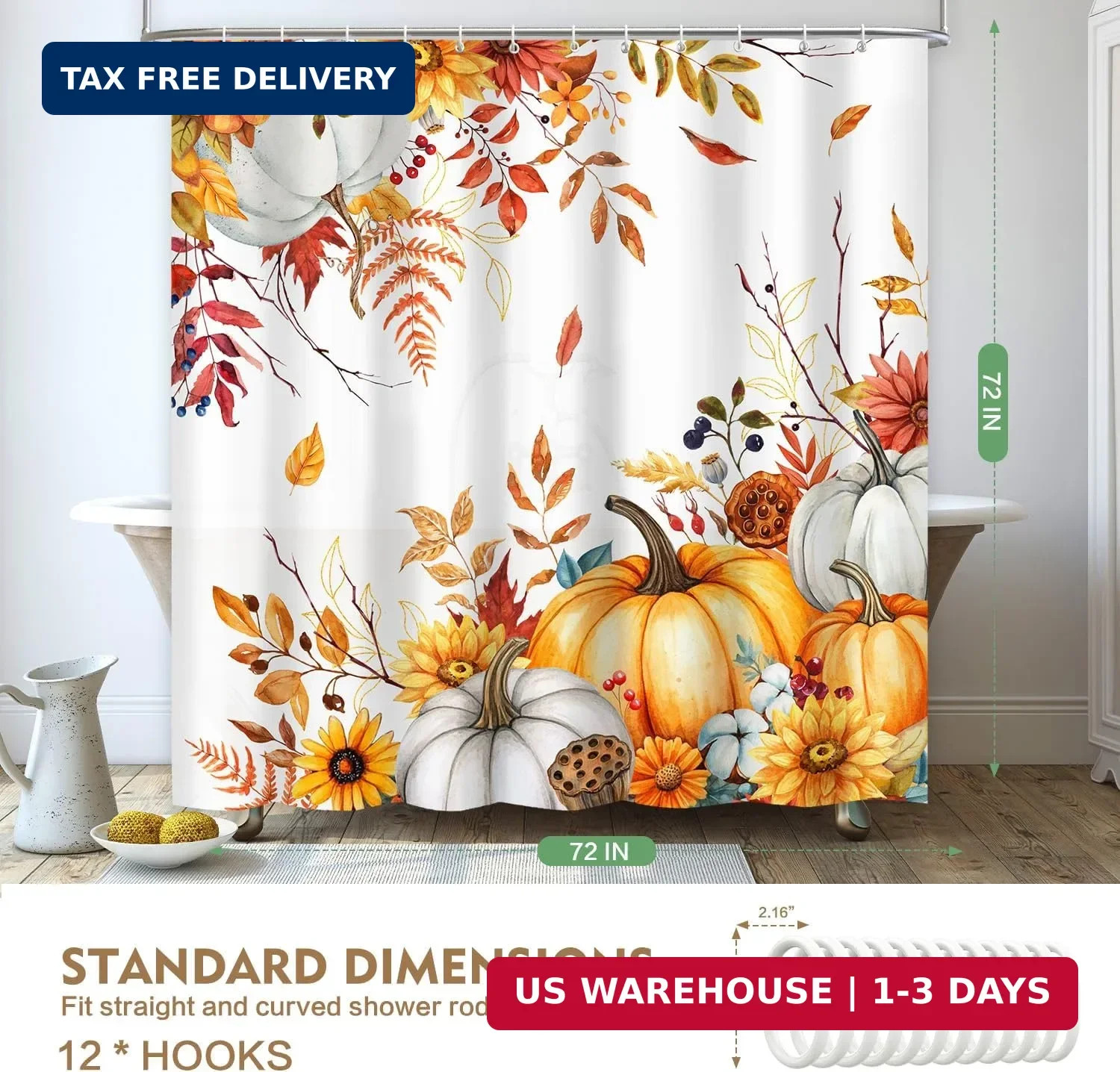 Custom Printed Bath Curtain — custom printed polyester bath curtain detail view
