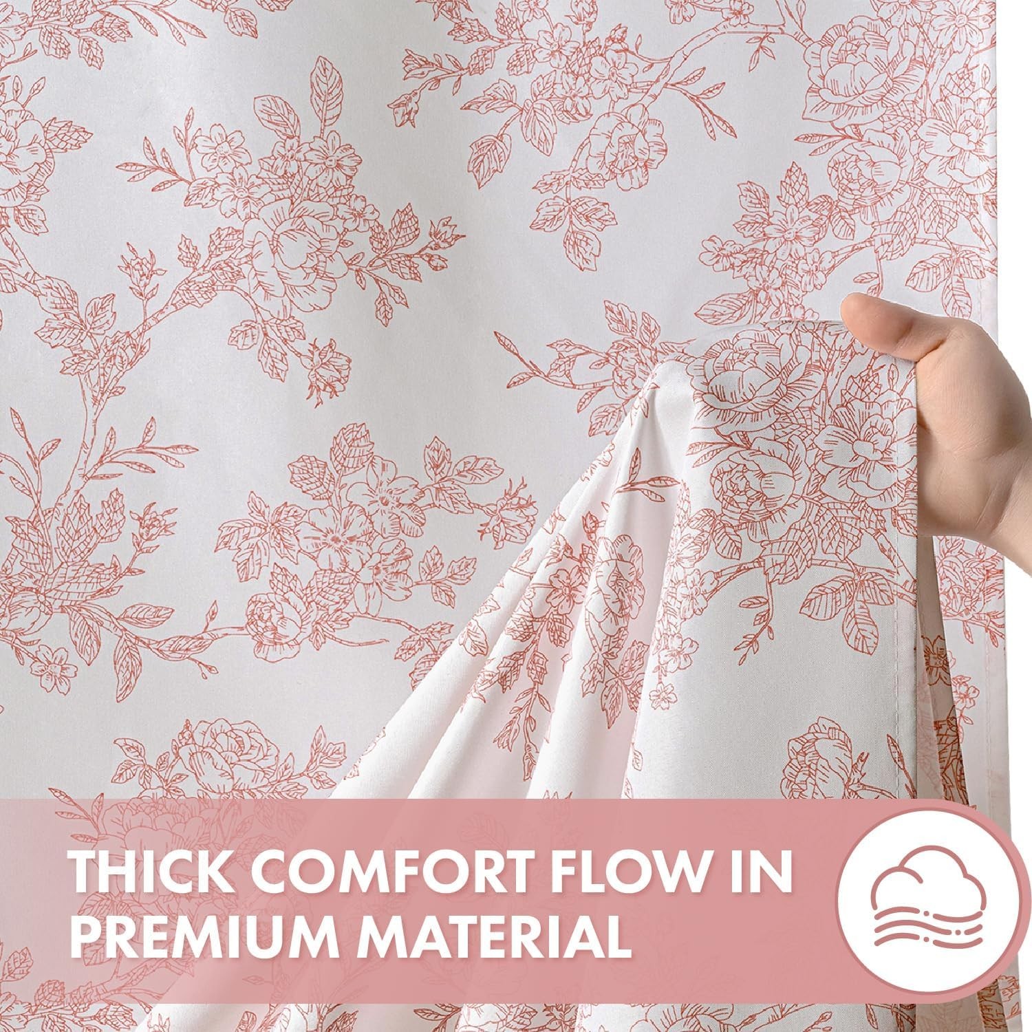Custom Printed Bath Curtain — custom printed polyester bath curtain detail view
