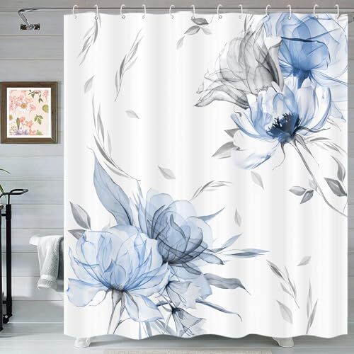 Custom Printed Bath Curtain — custom printed polyester bath curtain detail view