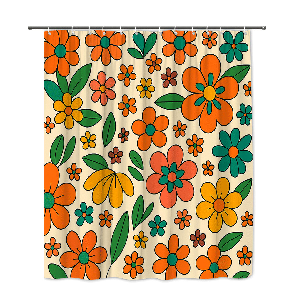 Custom Printed Bath Curtain — custom printed polyester bath curtain detail view