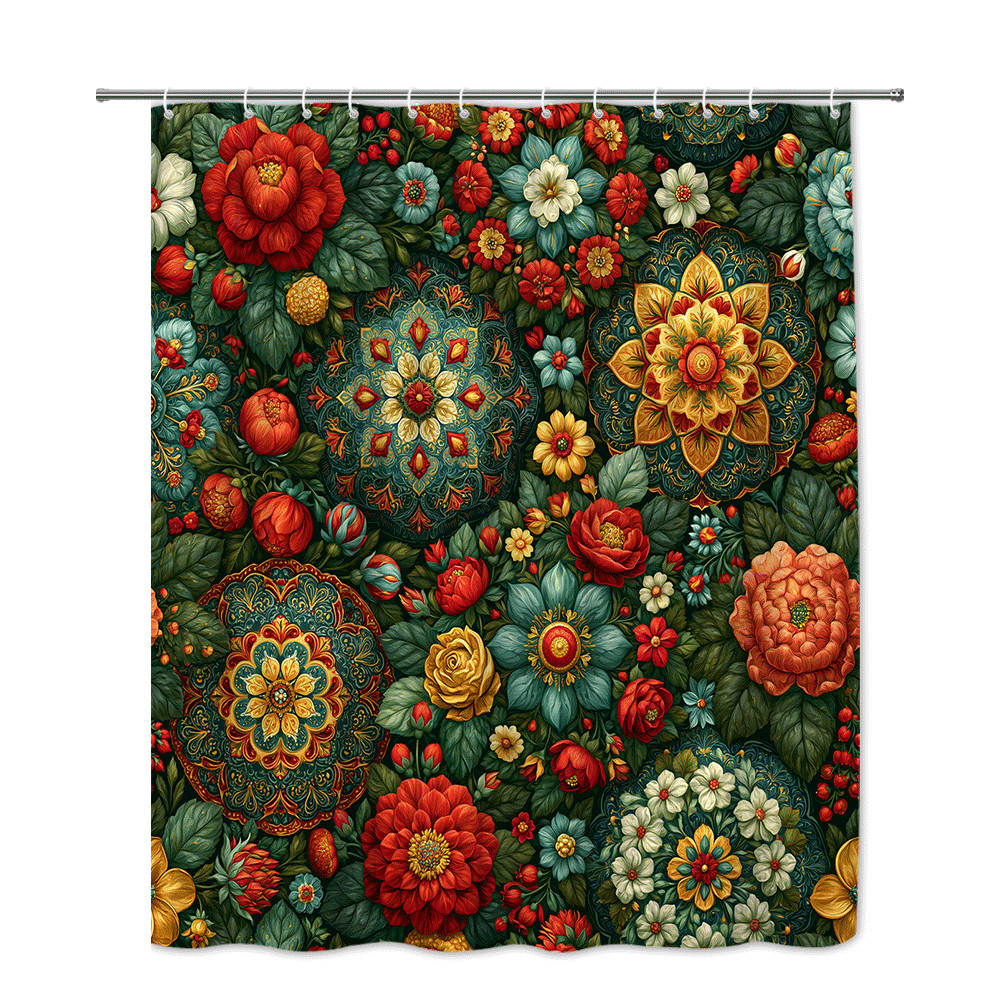 Custom Printed Bath Curtain — custom printed polyester bath curtain detail view