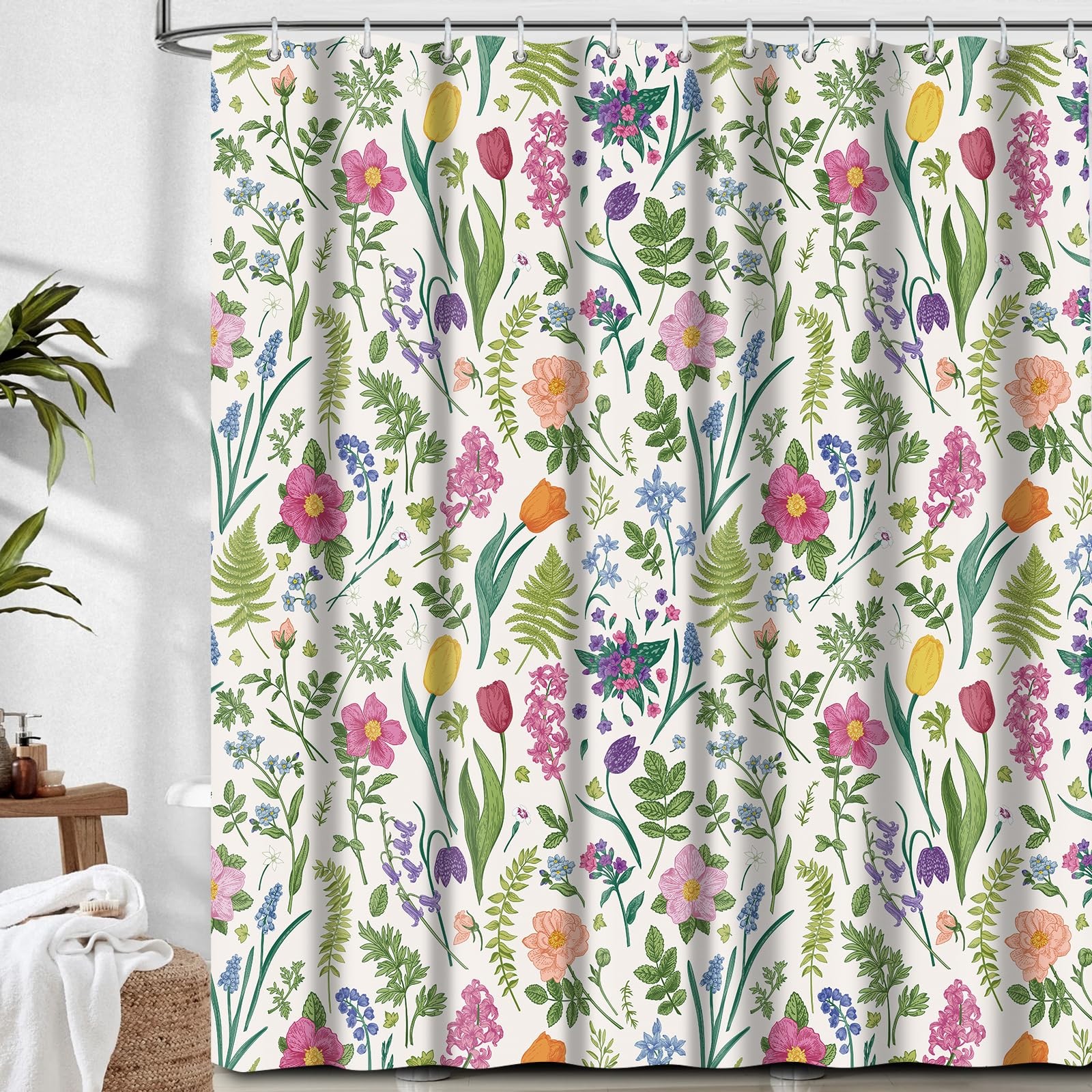 Custom Printed Bath Curtain — custom printed polyester bath curtain detail view