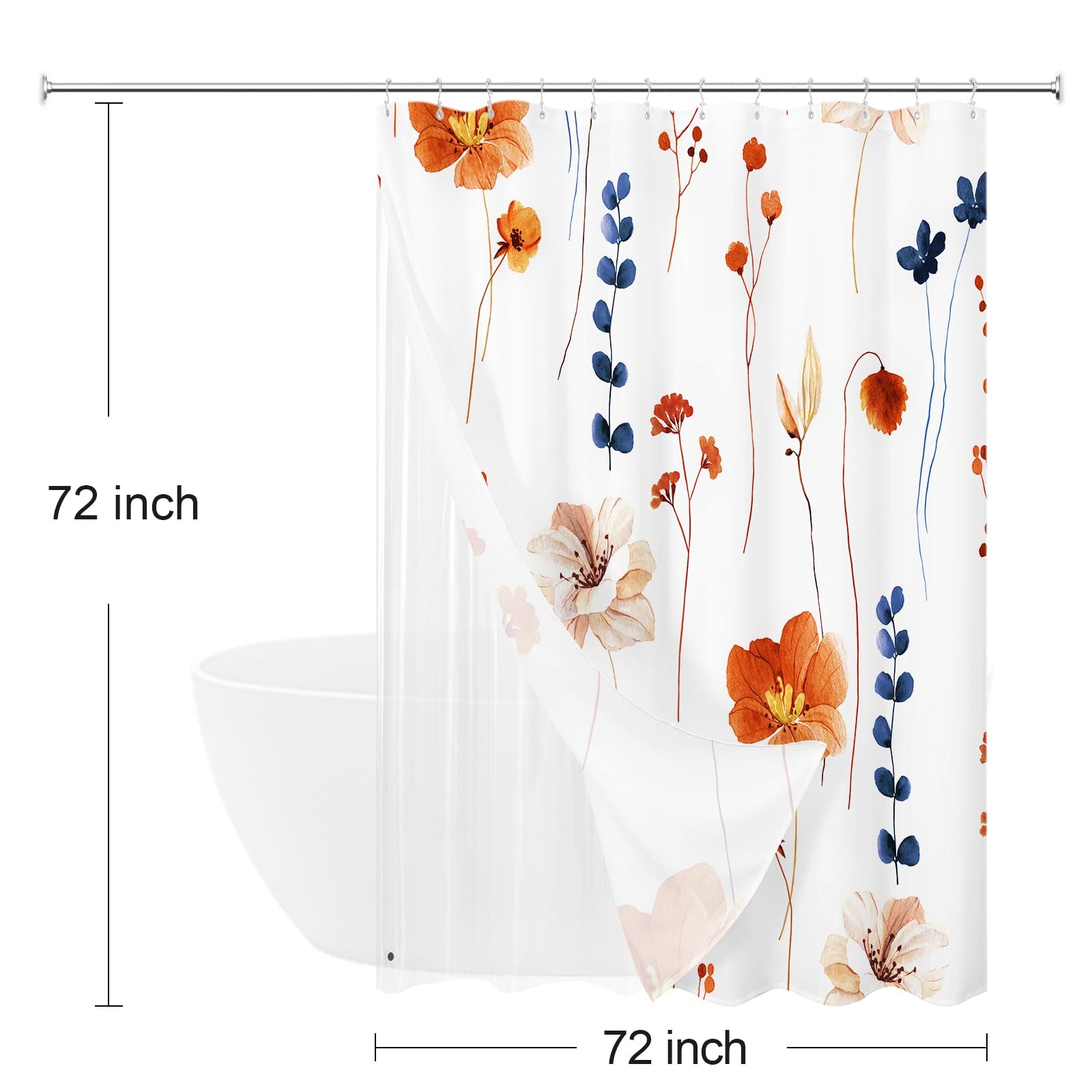 Custom Printed Bath Curtain — custom printed polyester bath curtain detail view