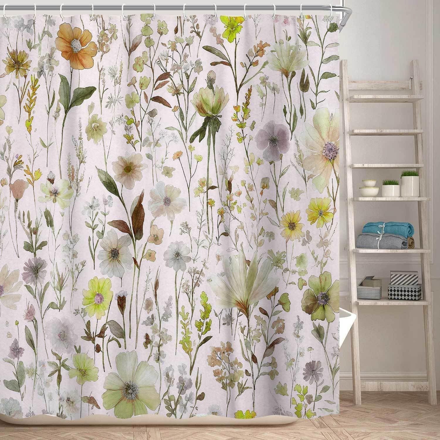 Custom Printed Bath Curtain — custom printed polyester bath curtain detail view
