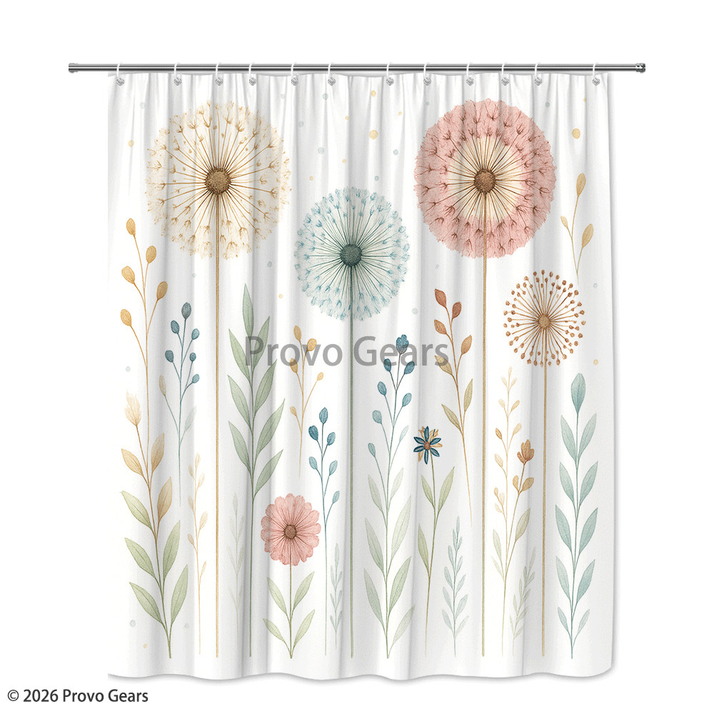 Custom Printed Bath Curtain — custom printed polyester bath curtain detail view