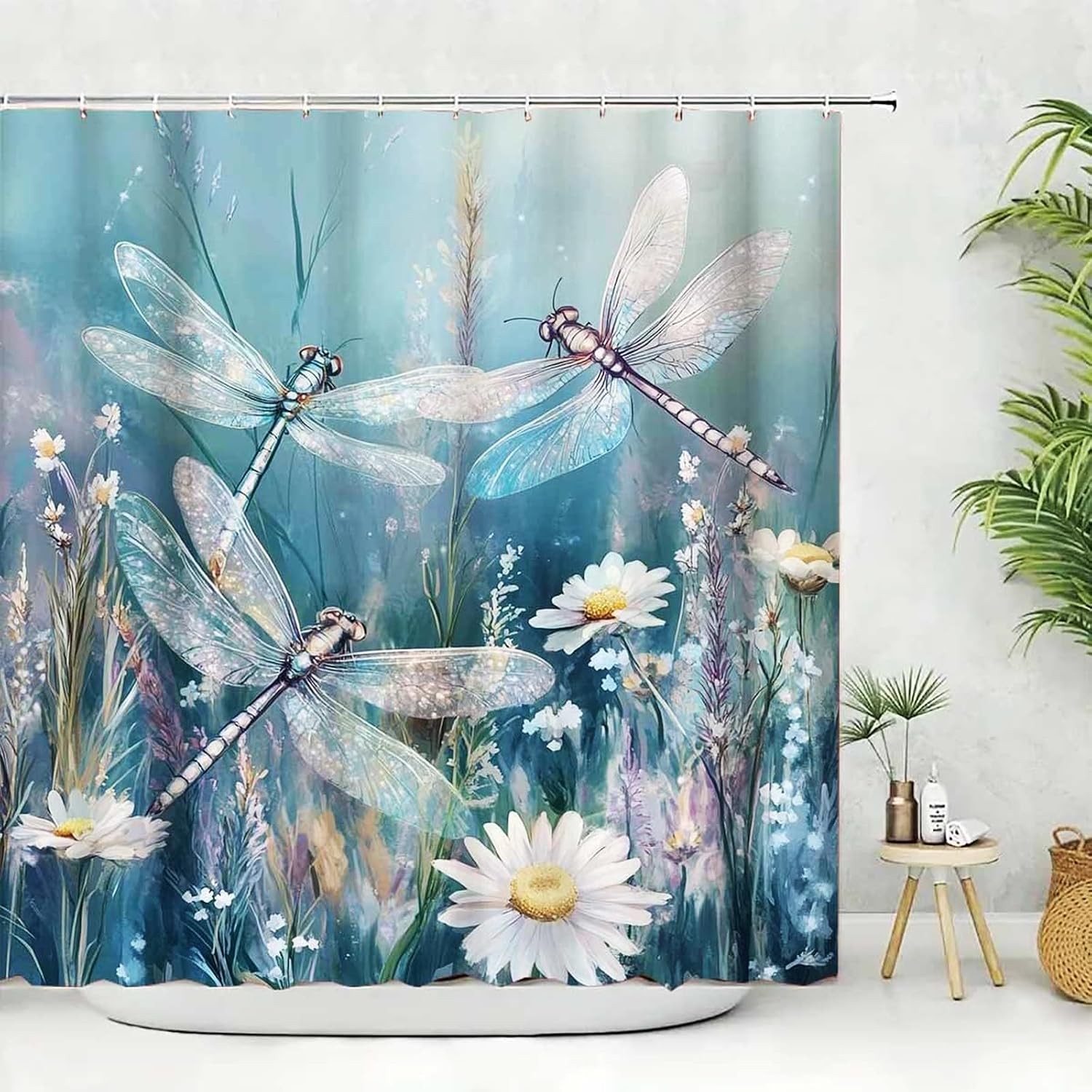 Custom Printed Bath Curtain — custom printed polyester bath curtain detail view