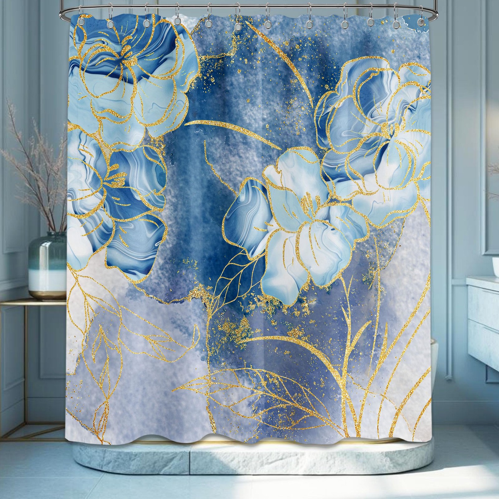 Custom Printed Bath Curtain — custom printed polyester bath curtain