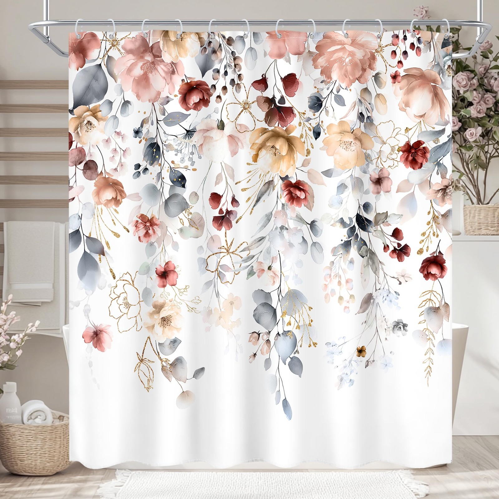 Custom Printed Bath Curtain — custom printed polyester bath curtain