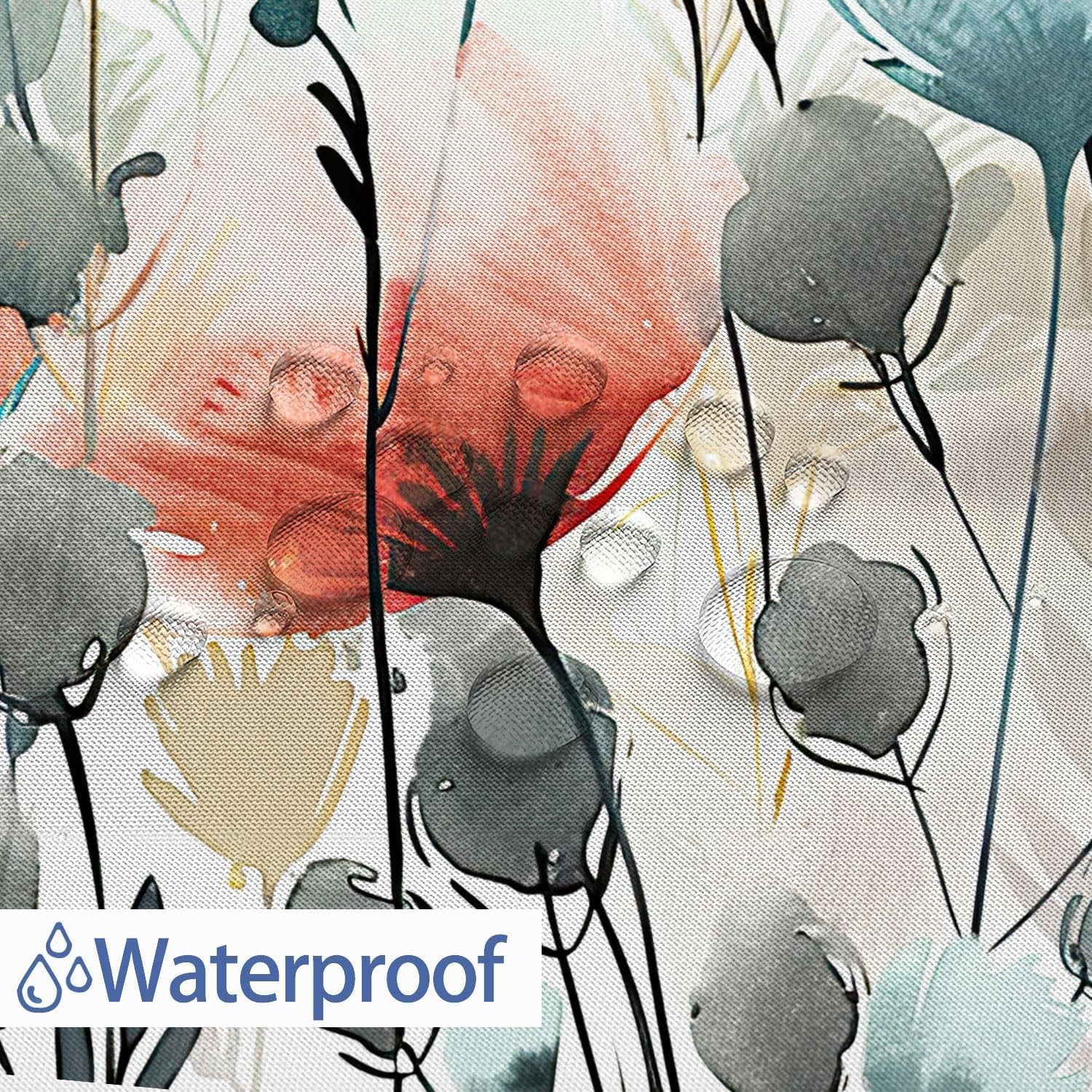 Custom Printed Bath Curtain — custom printed polyester bath curtain detail view