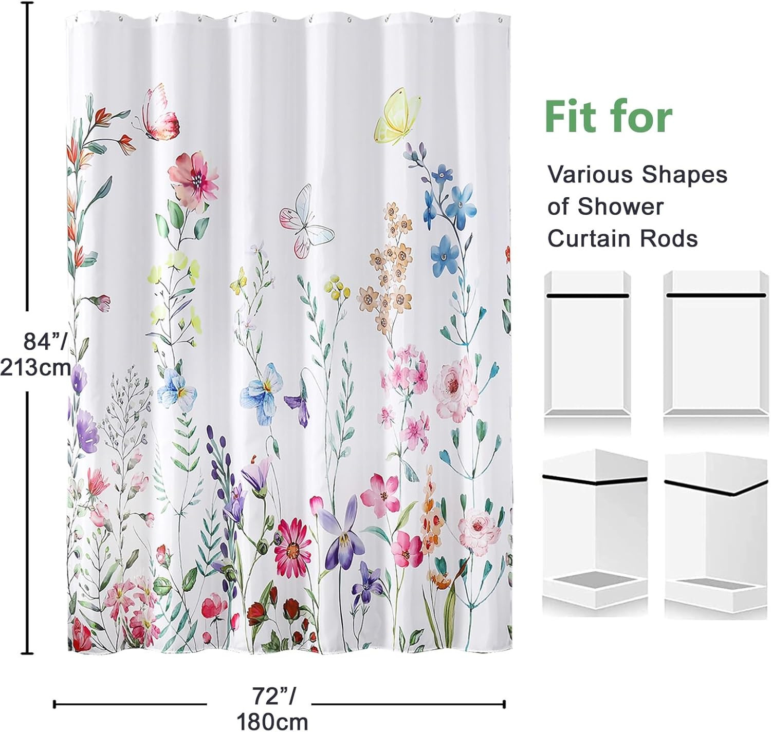 Custom Printed Bath Curtain — custom printed polyester bath curtain detail view