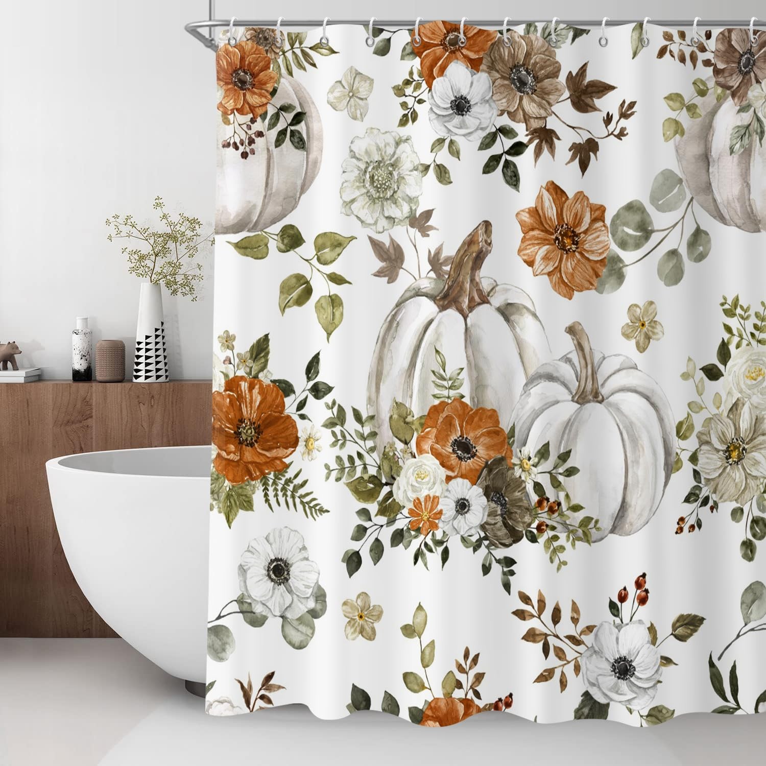 Custom Printed Bath Curtain — custom printed polyester bath curtain detail view