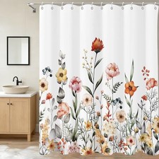 Floral Shower Curtain Flower Shower 72"W x 72"L (Pack of 1) Orange_pink — custom printed polyester bath curtain