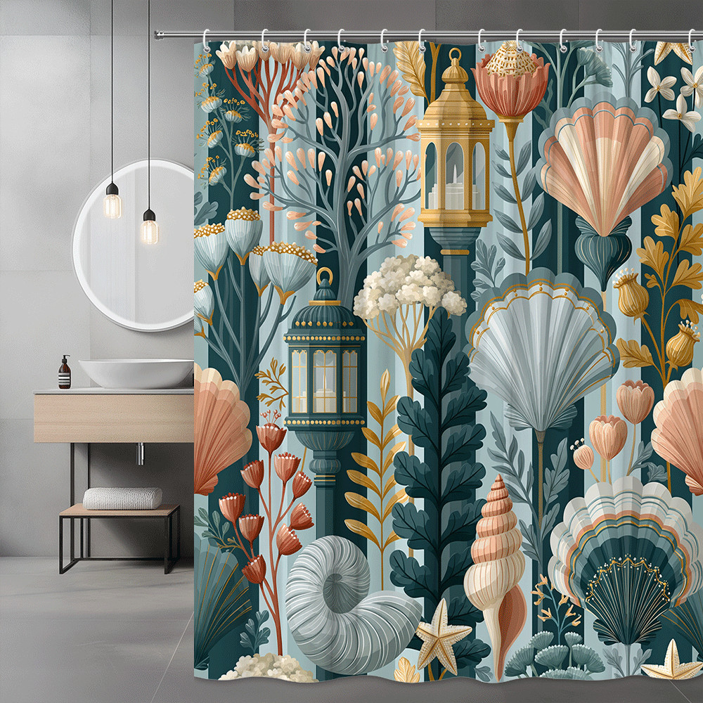 Custom Printed Bath Curtain — custom printed polyester bath curtain