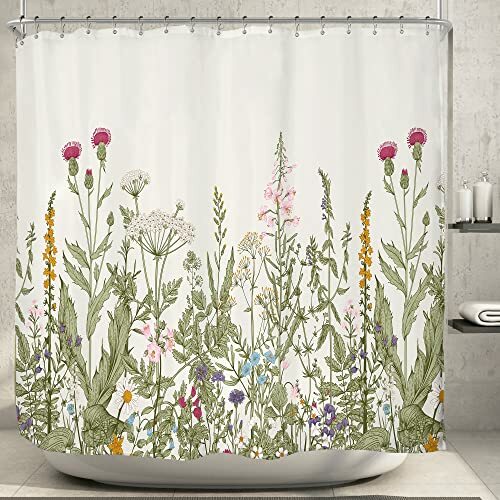 Custom Printed Bath Curtain — custom printed polyester bath curtain detail view
