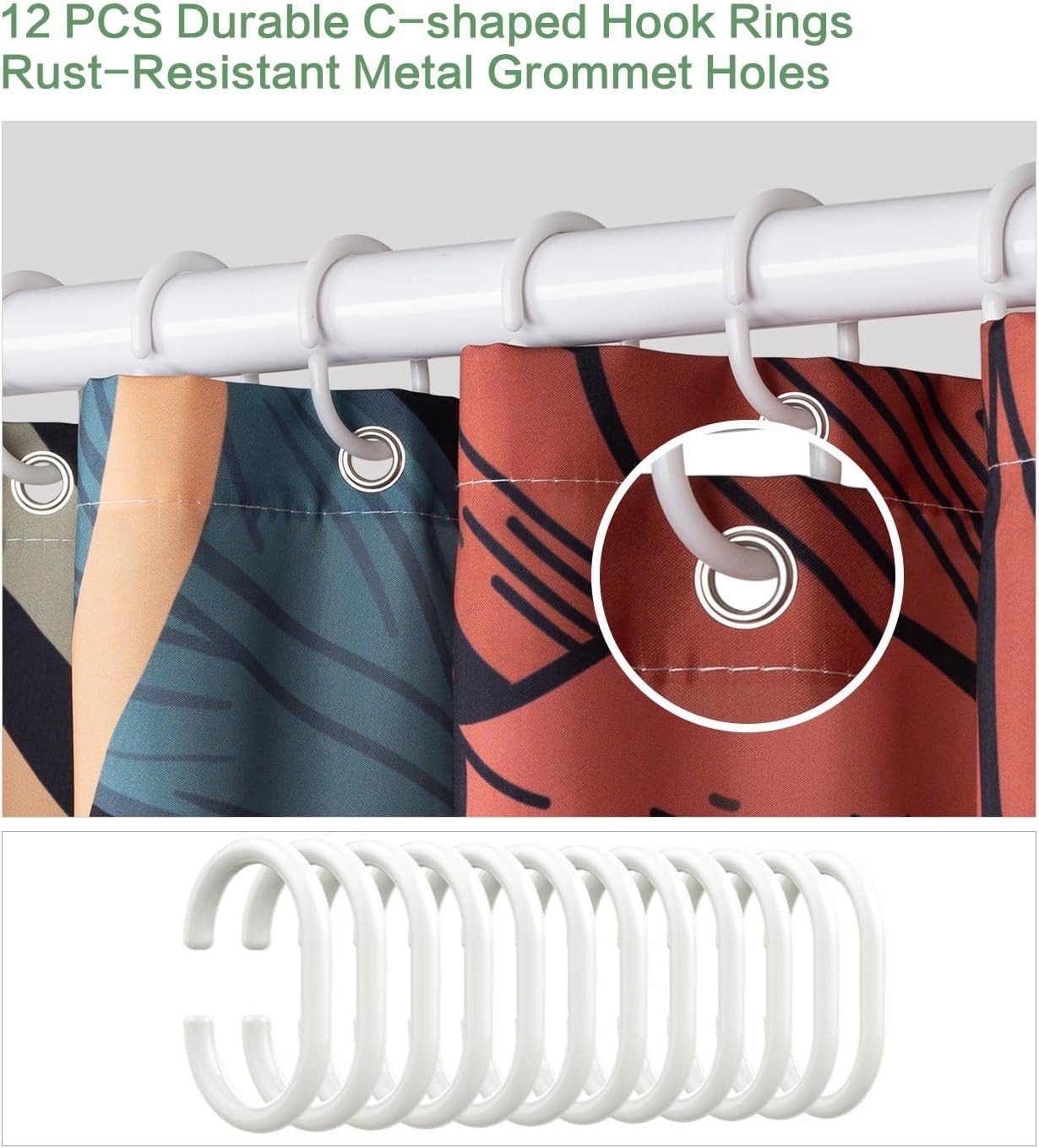 Custom Printed Bath Curtain — custom printed polyester bath curtain detail view